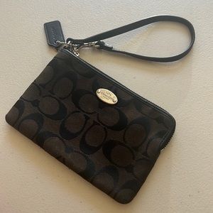 Classic black Coach wristlet
